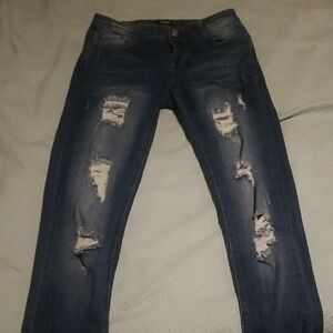 Kensie Midnight Blue Ripped Skinny Jeans